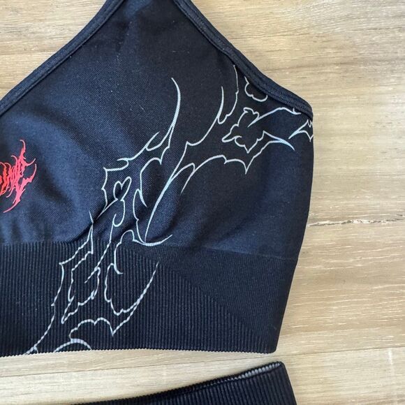 Civil Regime Revenge Kelly Seamless Black Bra And Shorts Set Size Large Edgy - Picture 3 of 9